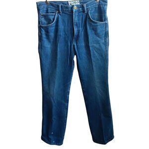 33x30 Men's Lined Denim Jeans 1980's Gander Mountain Distress Fade All Cotton
